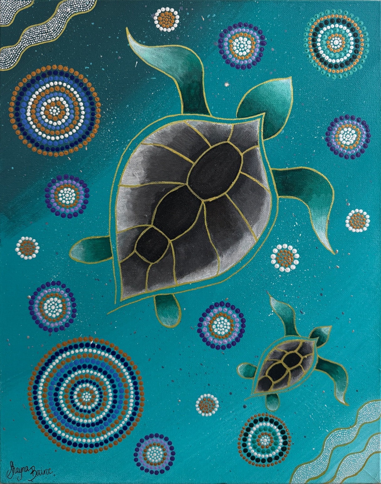 Shayna’s complete two-turtle painting